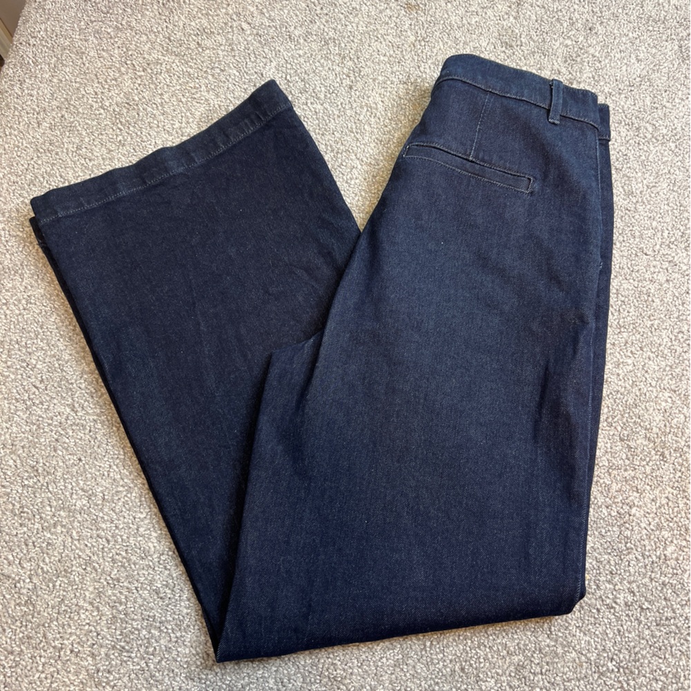 Ann Taylor Dark Indigo Wide Leg Jeans
